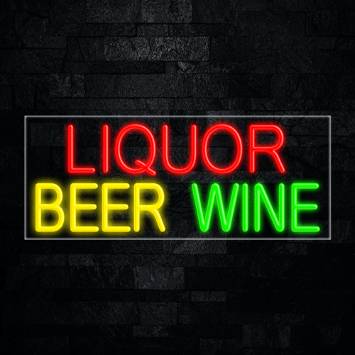 Liquor Beer Wine LED Flex Neon Sign 30" x 12"