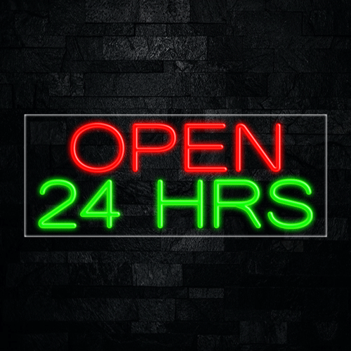 Open 24 Hrs LED Flex Neon Sign 32" x 13"