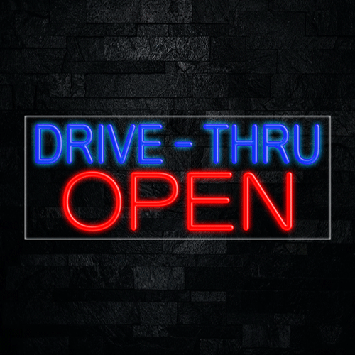 Open Drive-thru LED Flex Neon Sign 30" x 12"