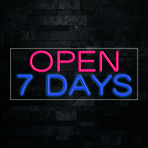 Open 7 Days LED Flex Neon Sign 30" x 12"