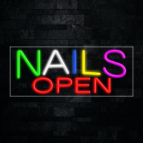 Open Nails LED Flex Neon Sign 30" x 12"