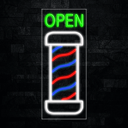 Open Barber Shop LED Flex Neon Sign 30" x 12"