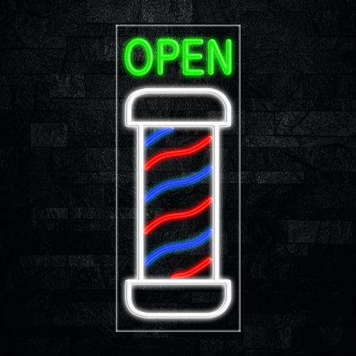 Open Barber Shop LED Flex Neon Sign 30" x 12"