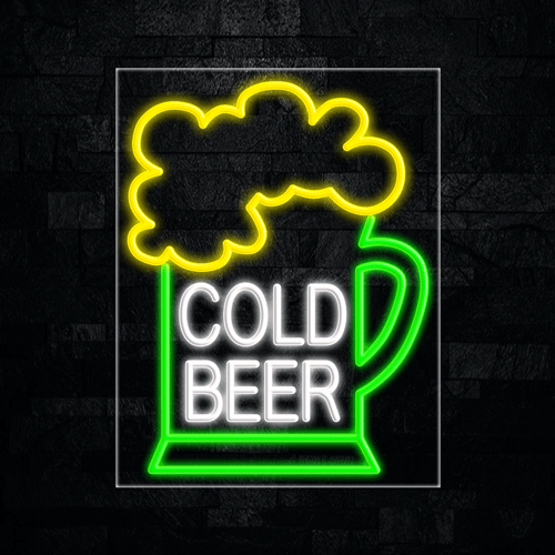 Cold Beer LED Flex Neon Sign 22" x 28"