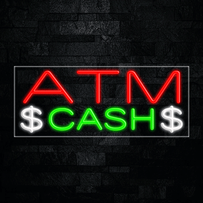 Atm Cash LED Flex Neon Sign 30" x 12"