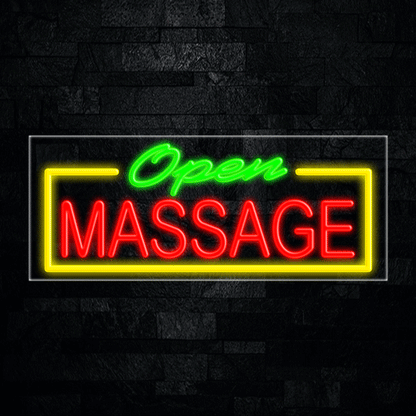 Open Massage LED Flex Neon Sign 30" x 12"
