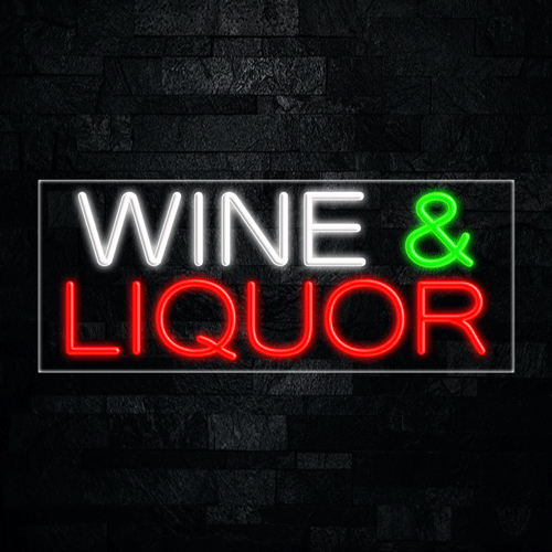 Wine & Liquor LED Flex Neon Sign 30" x 12"
