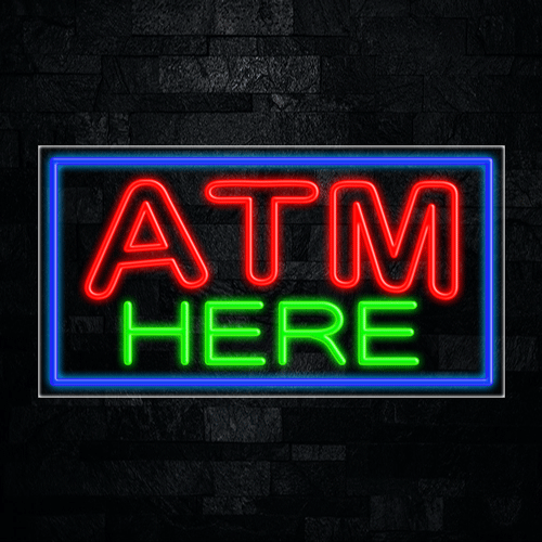 Atm Here LED Flex Neon Sign 33" x 18"