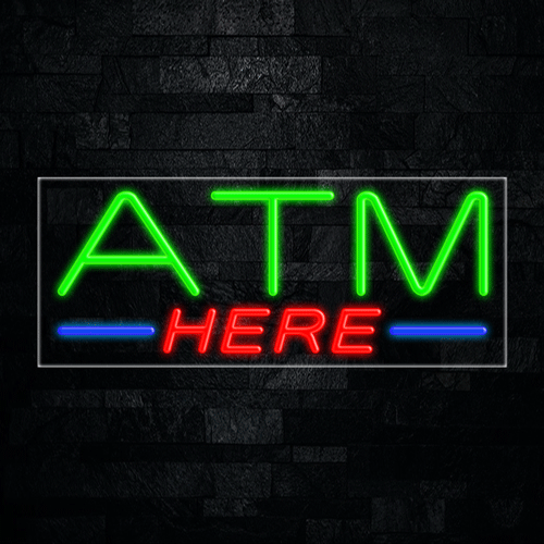 Atm Here LED Flex Neon Sign 30" x 12"
