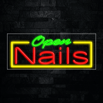 Open Nails LED Flex Neon Sign 30" x 12"
