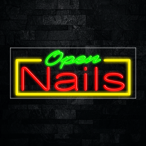 Open Nails LED Flex Neon Sign 30" x 12"