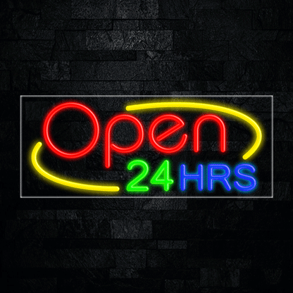 Open 24 Hrs LED Flex Neon Sign 30" x 12"