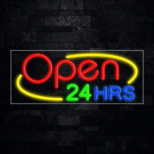Open 24 Hrs LED Flex Neon Sign 30" x 12"