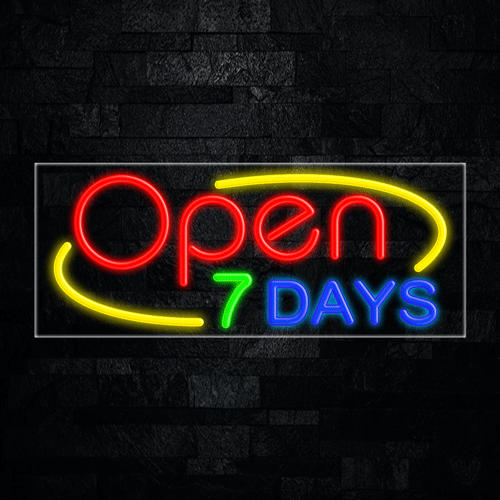 Open 7 Days LED Flex Neon Sign 30" x 12"
