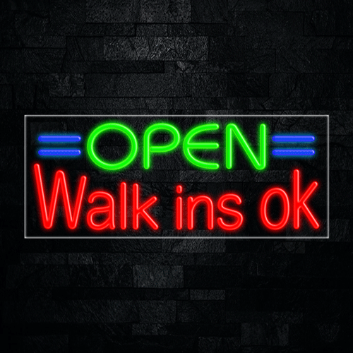 Open Walk Ins Ok LED Flex Neon Sign 30" x 12"