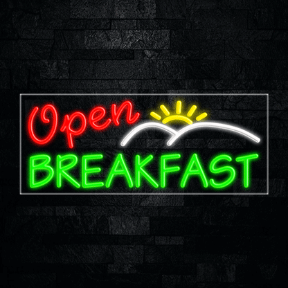 Open Breakfast LED Flex Neon Sign 30" x 12"