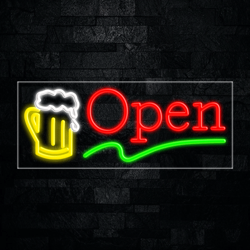 Open Beer LED Flex Neon Sign 30" x 12"