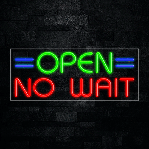 Open No Wait LED Flex Neon Sign 30" x 12"