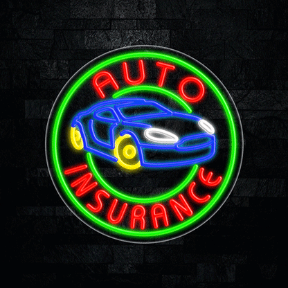 Auto Insurance LED Flex Neon Sign 26" x 26"