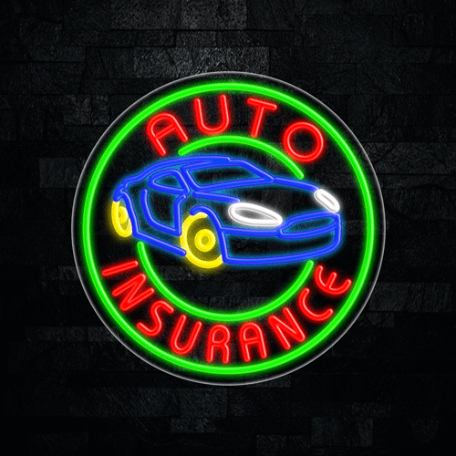 Auto Insurance LED Flex Neon Sign 26" x 26"