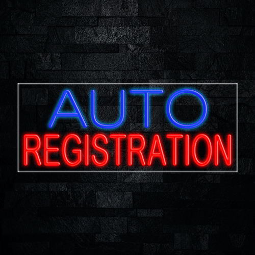 Auto Registration LED Flex Neon Sign 30" x 12"
