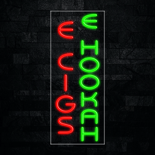 E-cigs E-hookah LED Flex Neon Sign 12" x 30"