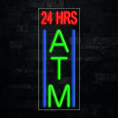 24 Hrs Atm LED Flex Neon Sign 12 x 30