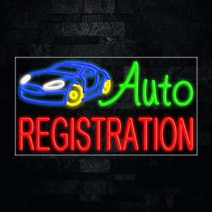 Auto Registration LED Flex Neon Sign 33" x 18"
