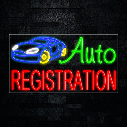 Auto Registration LED Flex Neon Sign 33" x 18"