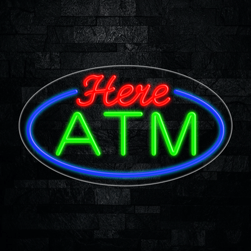 Atm Here LED Flex Neon Sign 28" x 16"