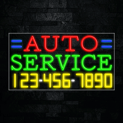 Auto Service LED Flex Neon Sign 33" x 18"