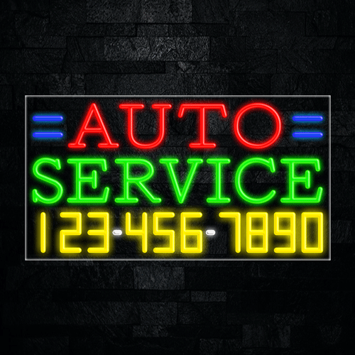 Auto Service LED Flex Neon Sign 33" x 18"