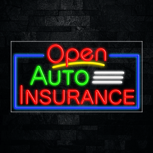 Open Auto Insurance LED Flex Neon Sign 33" x 18"
