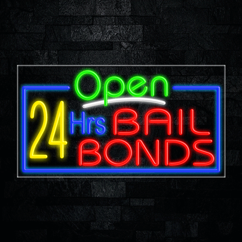 24hrs Open Bail Bonds LED Flex Neon Sign 33" x 18"