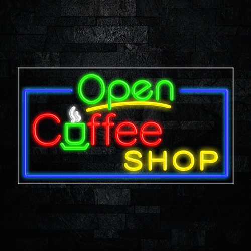 Open Coffee Shop LED Flex Sign 33"x 18"