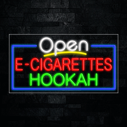 Open Eogarettes Hookah LED Flex Neon Sign 33" x 18"