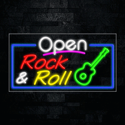 Open Rock & Roll LED Flex Sign 33"x 18"