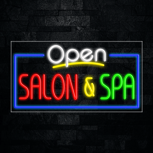 Open Salon & Spa LED Flex Sign 33"x 18"