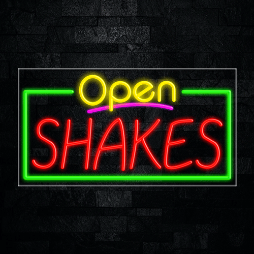 Open Shakes LED Flex Sign 33"x 18"