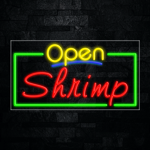 Open Shrimp LED Flex Sign 33"x 18"