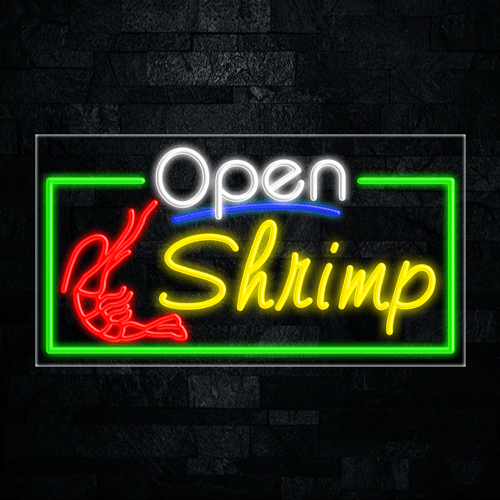 Open Shrimp LED Flex Sign 33"x 18"