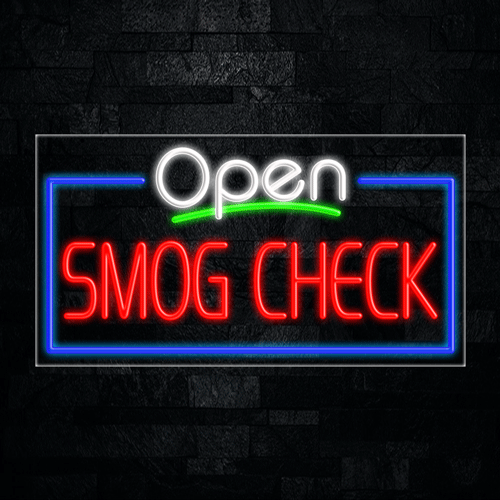 Open Smog Check LED Flex Sign 33"x 18"