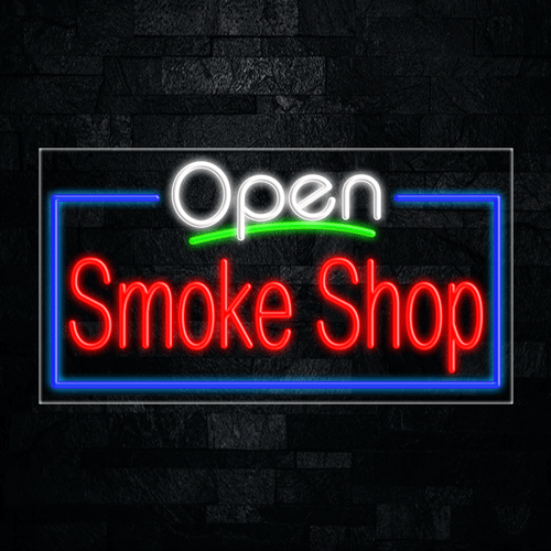 Open Smoke Shope LED Flex Sign 33"x 18"