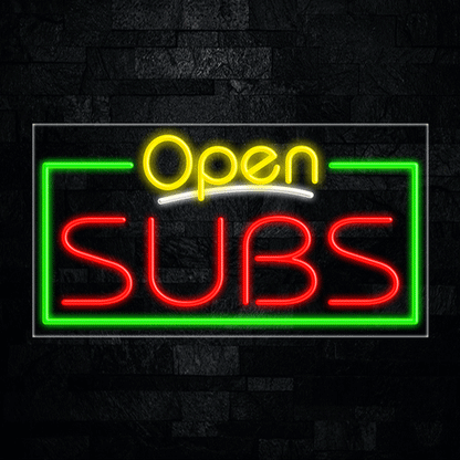 Open Subs LED Flex Sign 33"x 18"