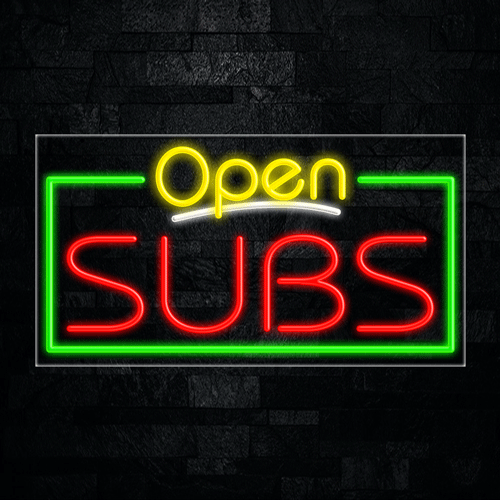 Open Subs LED Flex Sign 33"x 18"