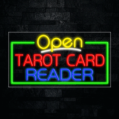 Open Tarot Card Reader LED Flex Sign 33"x 18"