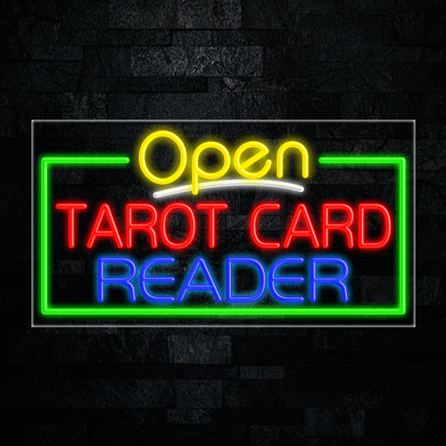 Open Tarot Card Reader LED Flex Sign 33"x 18"