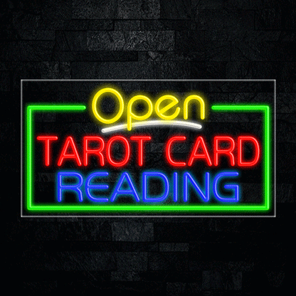 Open Tarot Card Reading LED Flex Sign 33"x 18"