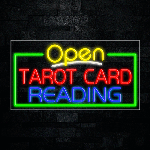 Open Tarot Card Reading LED Flex Sign 33"x 18"