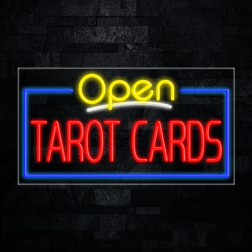 Open Tarot Cards LED Flex Sign 33"x 18"